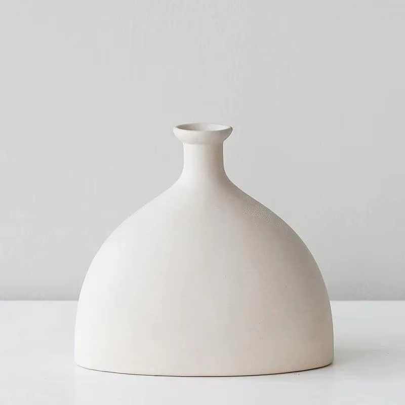 Vase Circulaire Minimaliste en Céramique Fait à la Main, Parfait pour votre Anniversaire, Jour de Fa