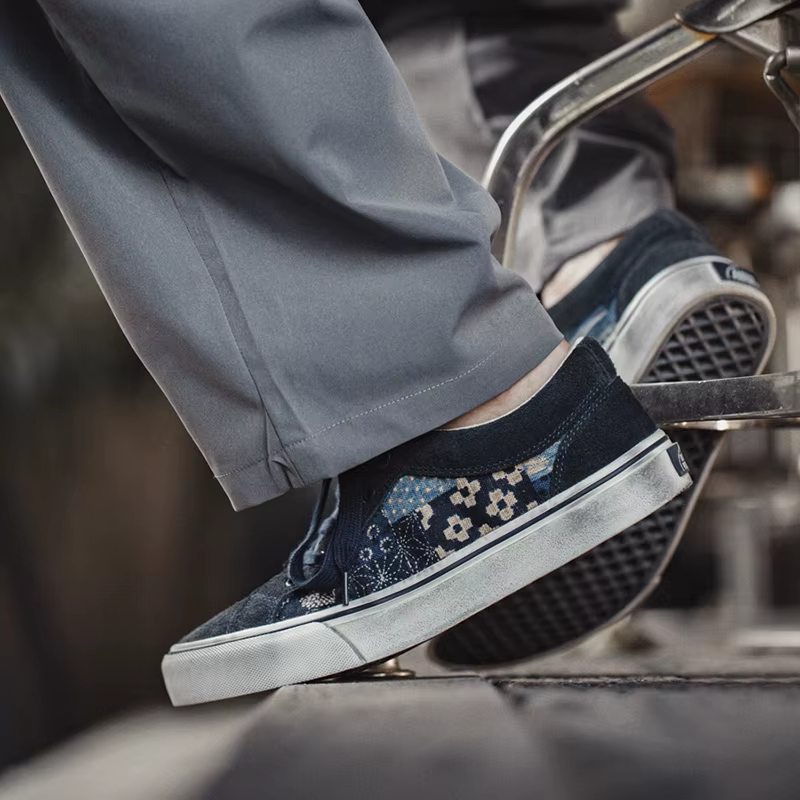 Maden-Chaussures basses en toile imprimée rétro japonaise pour hommes et femmes, marque de créateur,