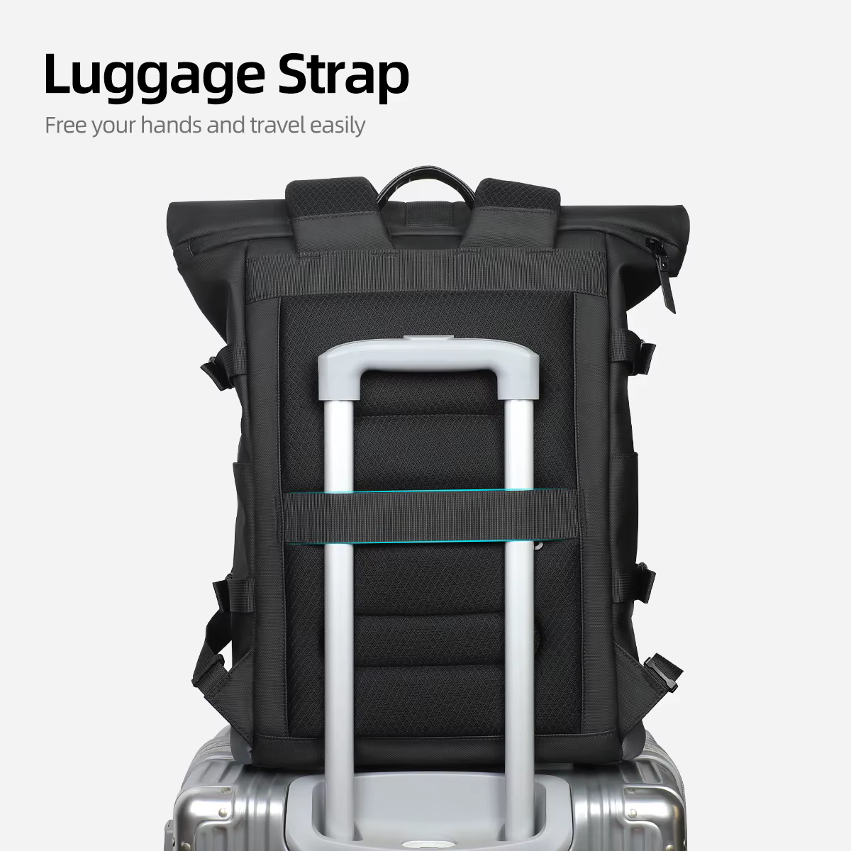 HK sac à dos étanche à roulettes pour hommes grande capacité extensible 17 pouces pochette d'ordinat