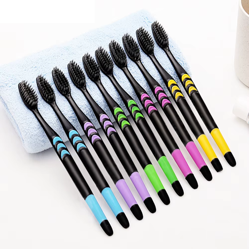 10 pièces emballées nettoyage en profondeur poils souples charbon de bambou cheveux noirs Ultra-fin