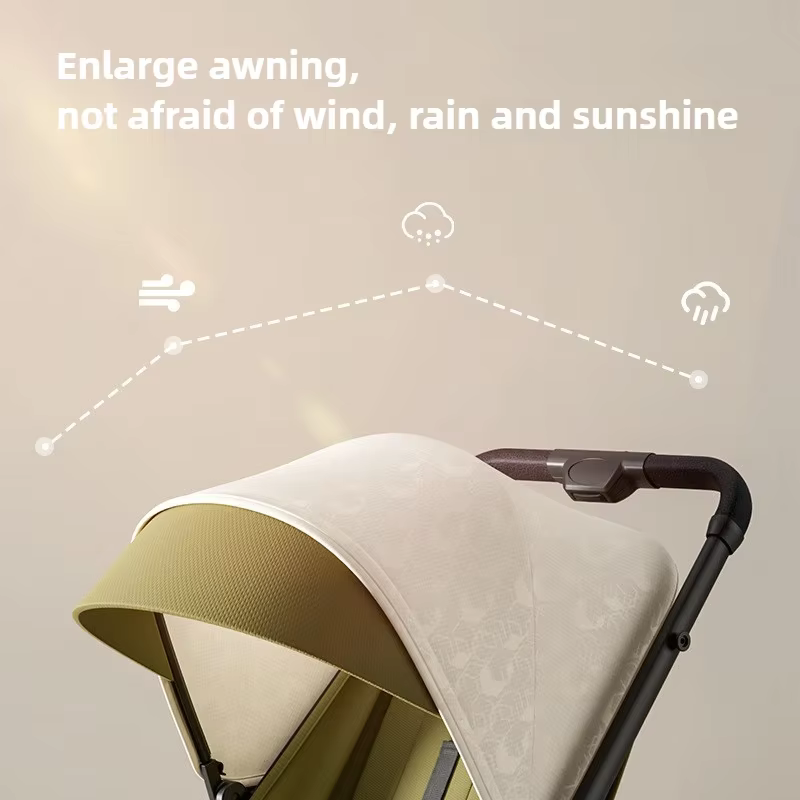 Nouvelle poussette bébé 2025 à vue haute, pliable, rangement à une touche, fonction assise et allong