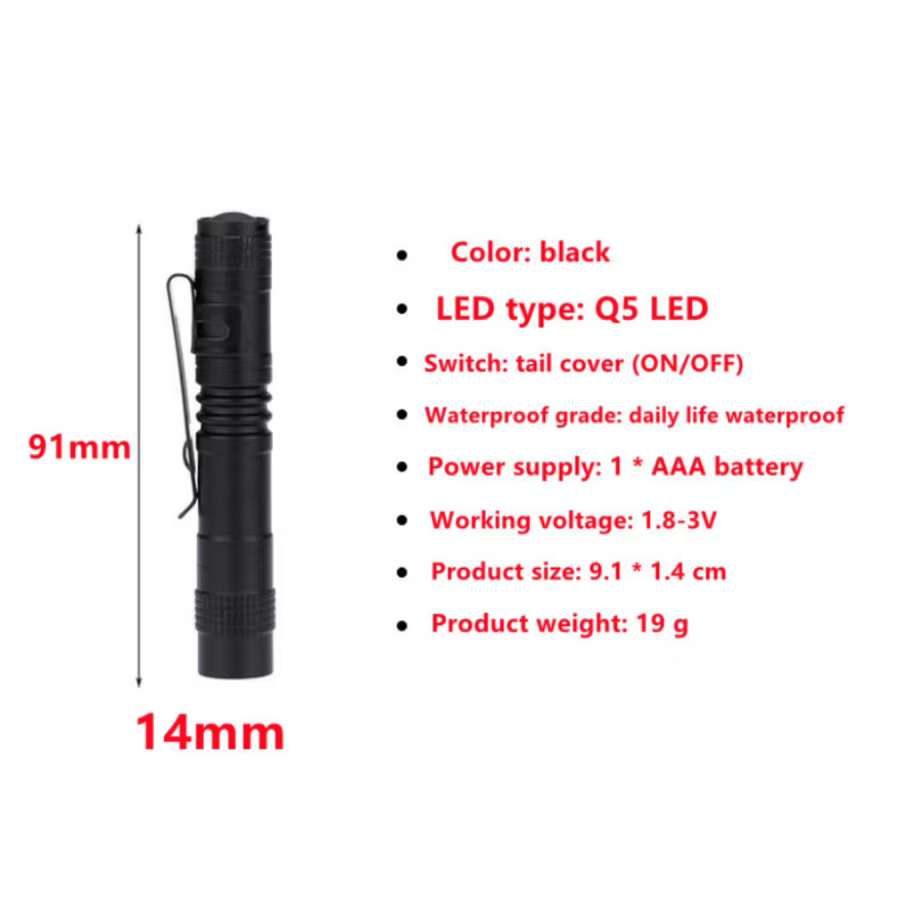MunLii – Mini lampe de poche Portable à LED, torche ultra-lumineuse, haute luminosité, pour Camping 