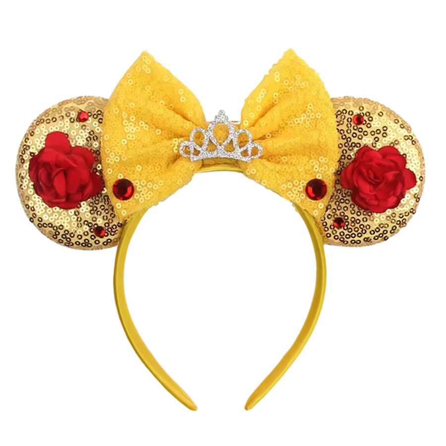 Bandeaux oreilles de Mickey Mouse avec nœud, bandeaux bonbons à paillettes pour Costume de Cosplay, 