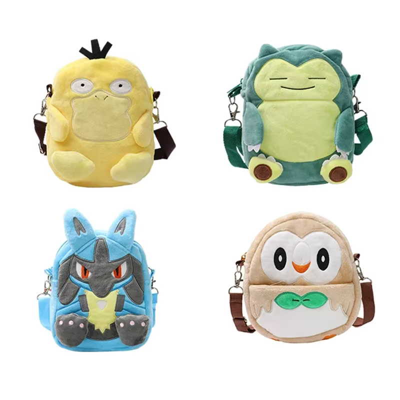 Gengar Mimikyu ronflex Rowlet Lucario Charmander sac à dos en peluche Pokemon Anime sac à bandoulièr