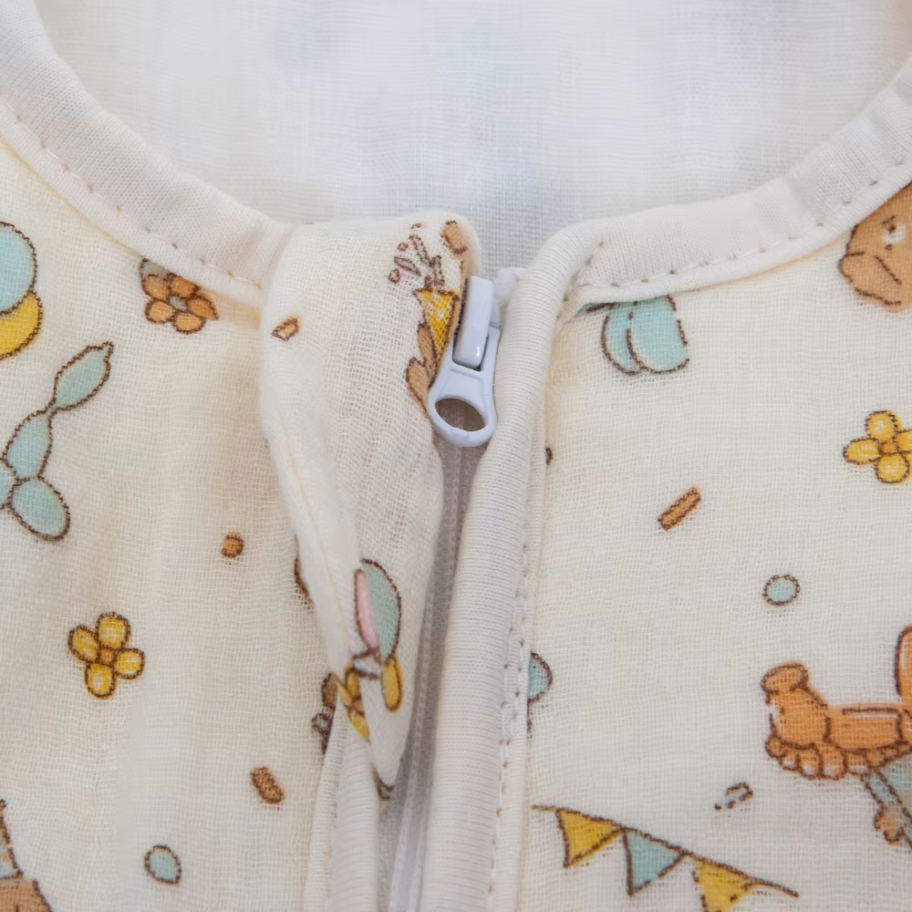 Sac de couchage pour bébé, manches amovibles, gaze fine et respirante en coton, conception à fermetu