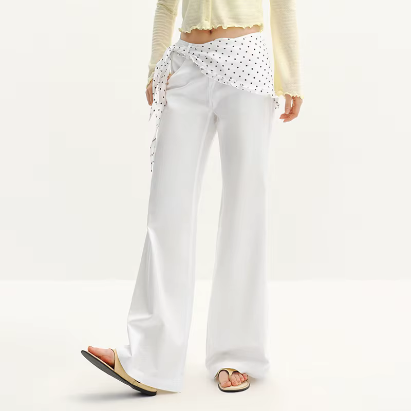 Pantalon femme Semir Polka 2026 à pois, coupe ample évasée, style urbain décontracté, doux et confor