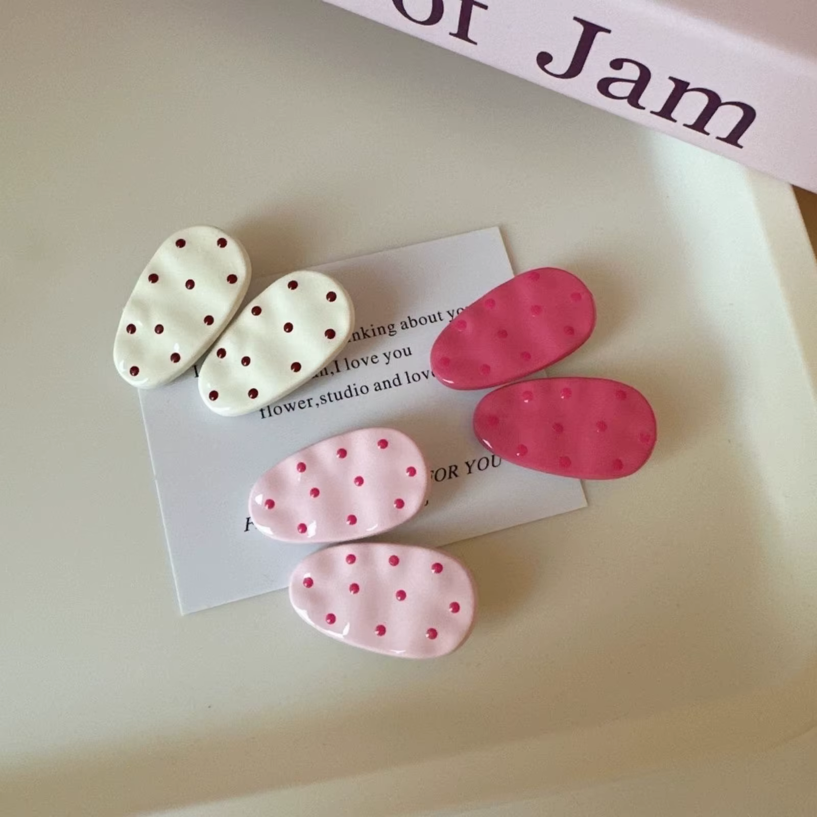 Ensemble de pinces à cheveux à pois mignons, épingles à cheveux ovales colorées, accessoires pour ch