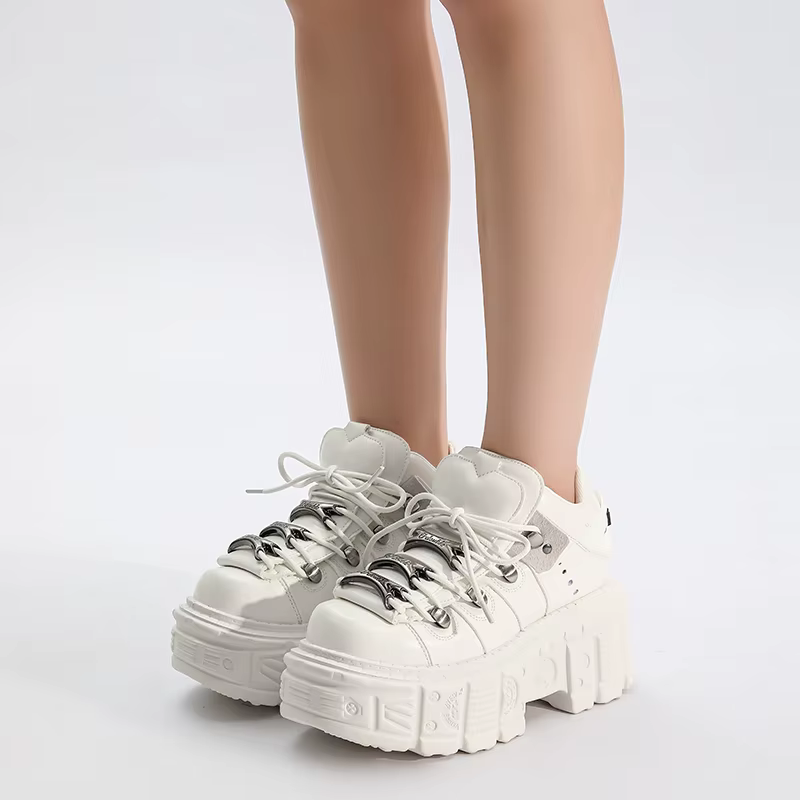 2026 gothique cheville Rock bottes femme baskets nouveau Style Punk femmes chaussures à lacets talon