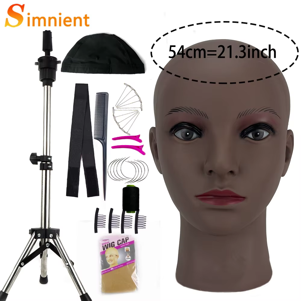 Tête de Mannequin avec trépied pour la fabrication de perruque, chapeau, lunettes, affichage de masq