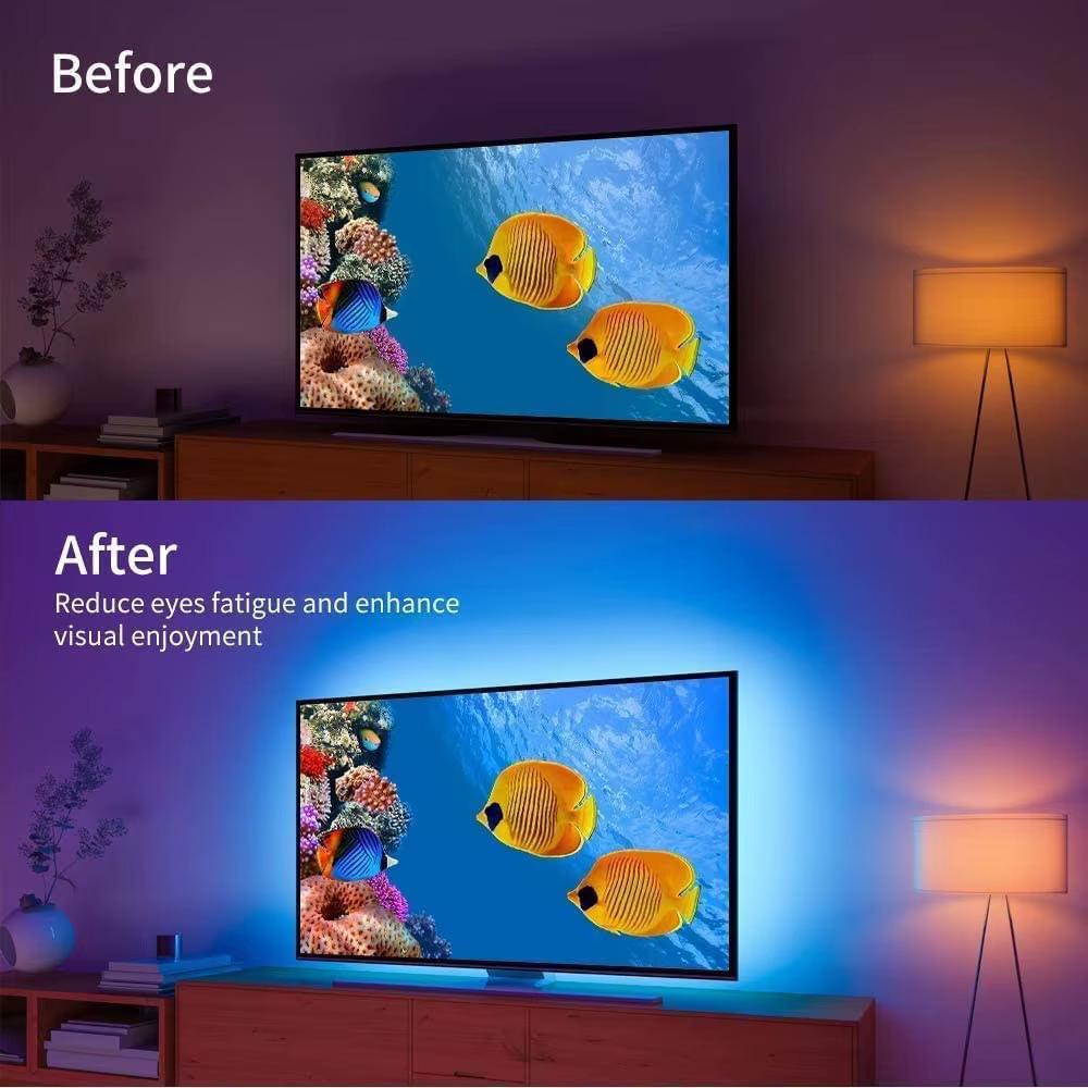 USB 5V LED lumières pour TV avec contrôle APP ruban Flexible RGB5050 30 LED s/m TV LED rétro-éclaira