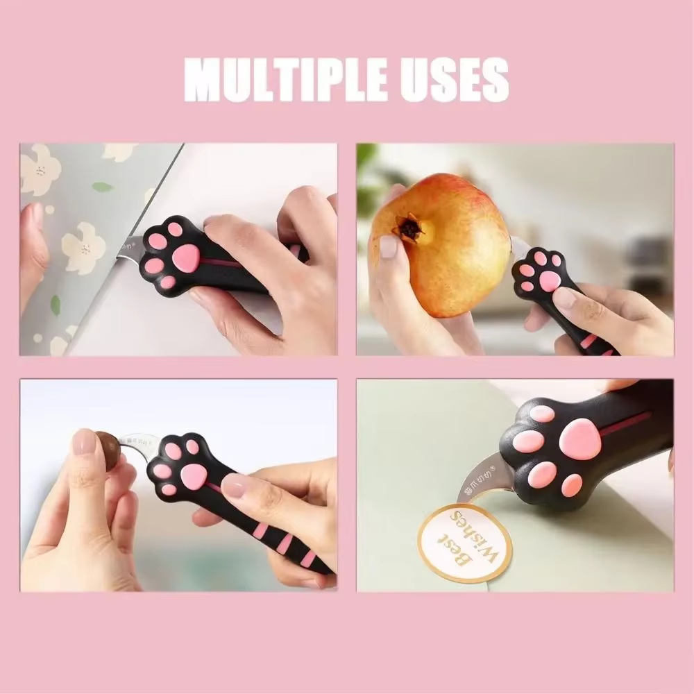 Coupe-boîte tranchante patte de chat mignon, Mini couteau utilitaire Portable griffe de chat, décora