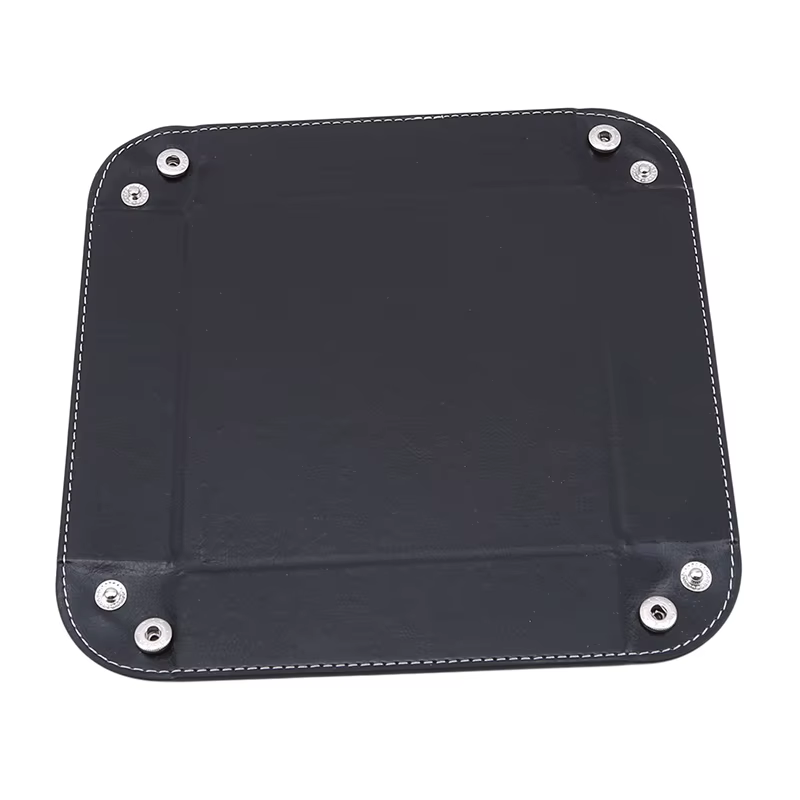 Plateau pliant créatif en cuir PU, bibelot, porte-clés de téléphone pliable, porte-monnaie, rangemen
