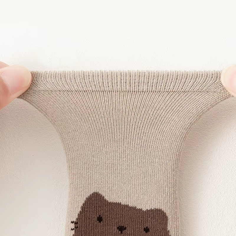 6 paires de chaussettes antidérapantes pour enfants, chaussettes de sol confortables à motif de rena