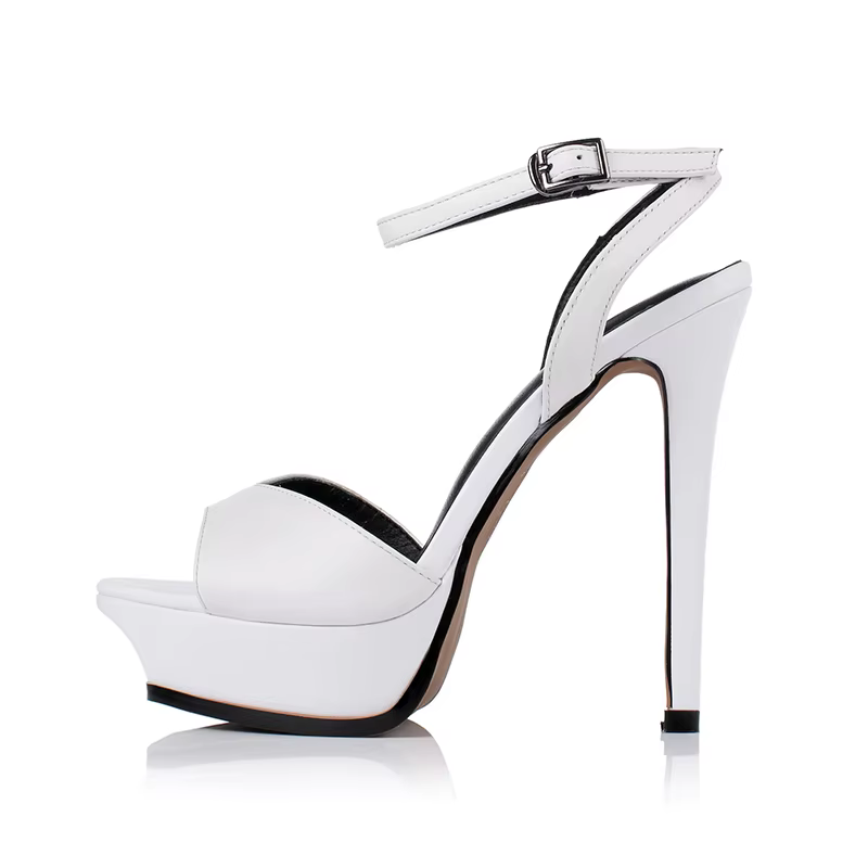 Arden Furtado 2025 été blanc peau de vache plate-forme Peep toe chaussure chaussures de mariage bout
