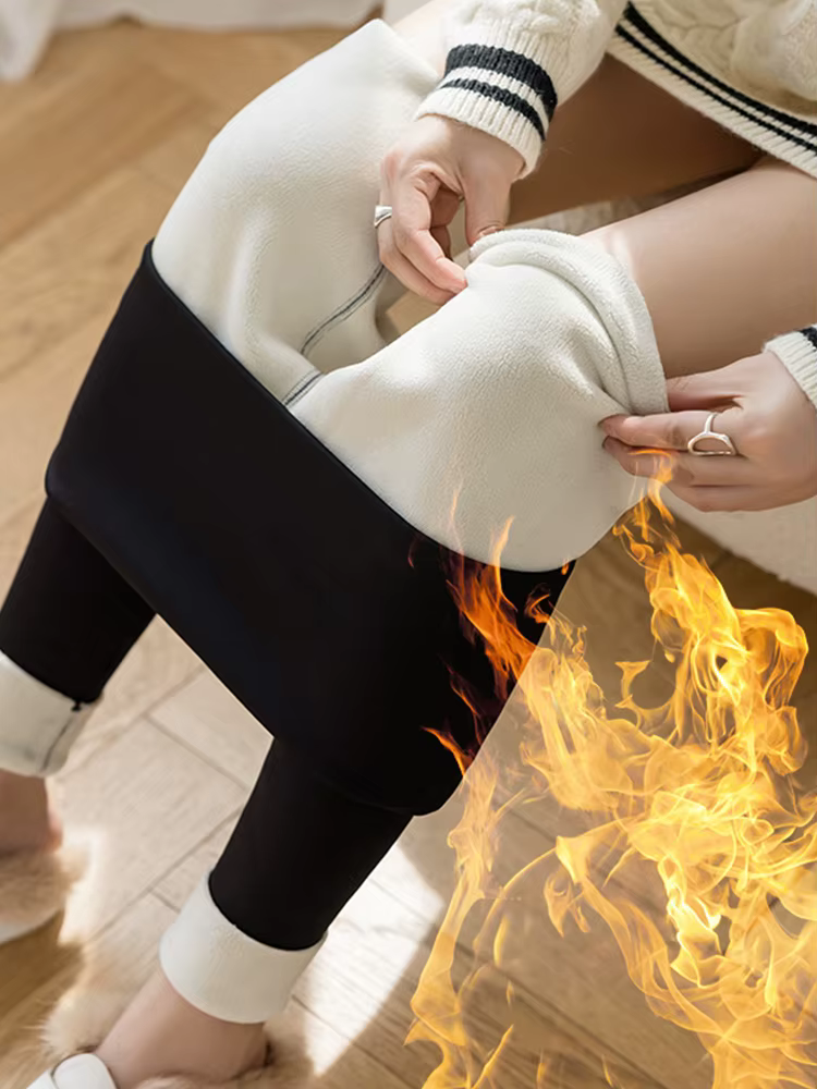 Femmes hiver Plus velours Stretch Leggings taille haute Leggings chauds femmes décontracté épais hiv