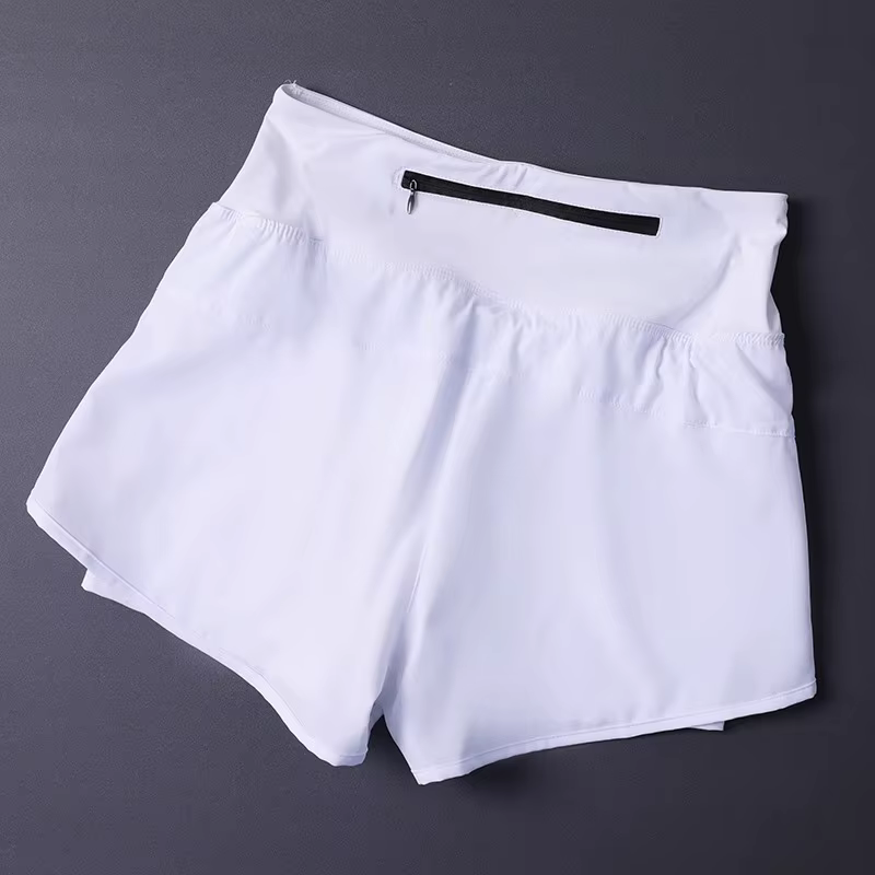Short 2 en 1 pour femme avec poches – Léger, respirant, ample, anti-exposition, côté fendu pour le y