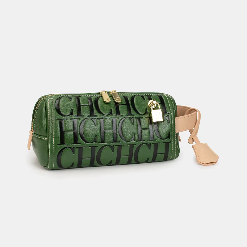 Sac de poitrine CH de luxe avec lettres en relief, sac banane rétro cylindrique grande capacité pour
