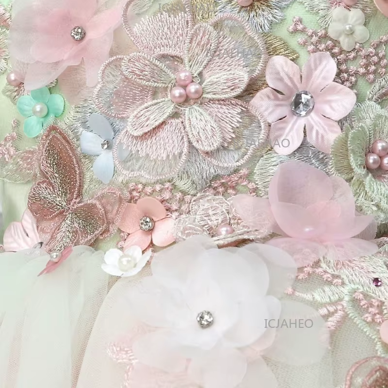Robe de Princesse Lolita 2026 pour Enfants, Tenue de Cérémonie Formelle avec Appliques Florales 3D, 
