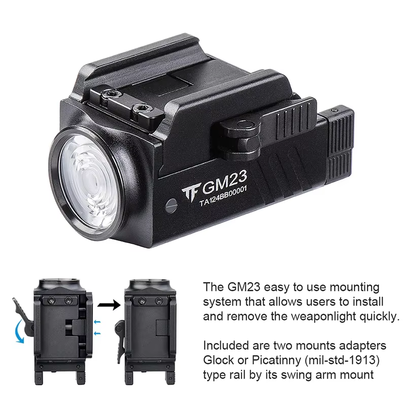 Trustfire GM23 lampes de poche tactiques Led 800 Lumen monté sur Rail à dégagement rapide USB lumièr