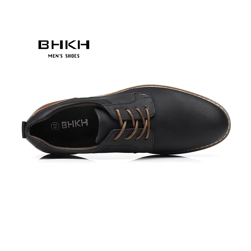 BHKH nouvelles chaussures pour hommes printemps/été en cuir Pu chaussures décontractées respirantes 