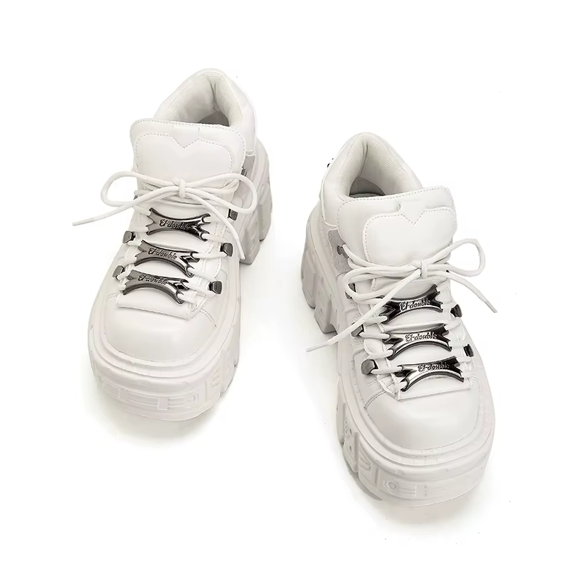 2026 gothique cheville Rock bottes femme baskets nouveau Style Punk femmes chaussures à lacets talon