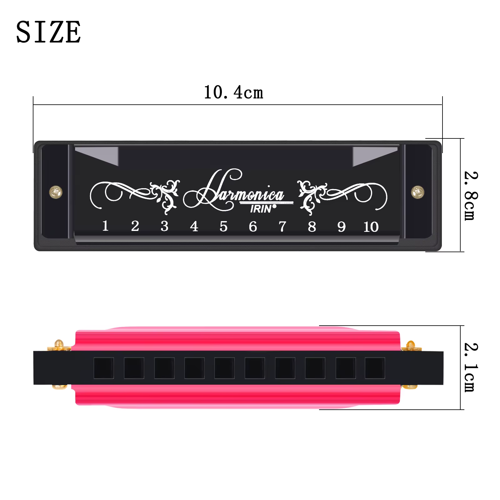 Harmonica professionnel 10 trous 10 tons couleur C ton Harmonicas avec étui cadeau de noël pour débu