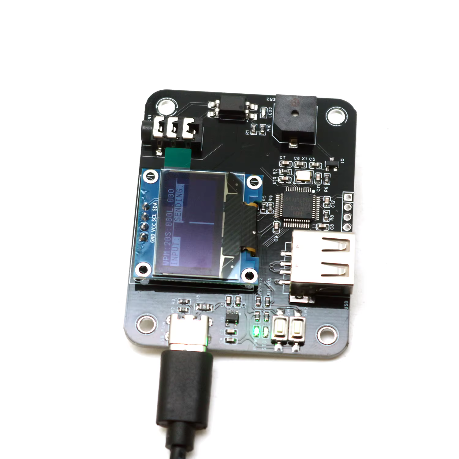 Clavier d'entraînement et de transmission de radio amateur CW avec écran OLED et USB, clavier électr