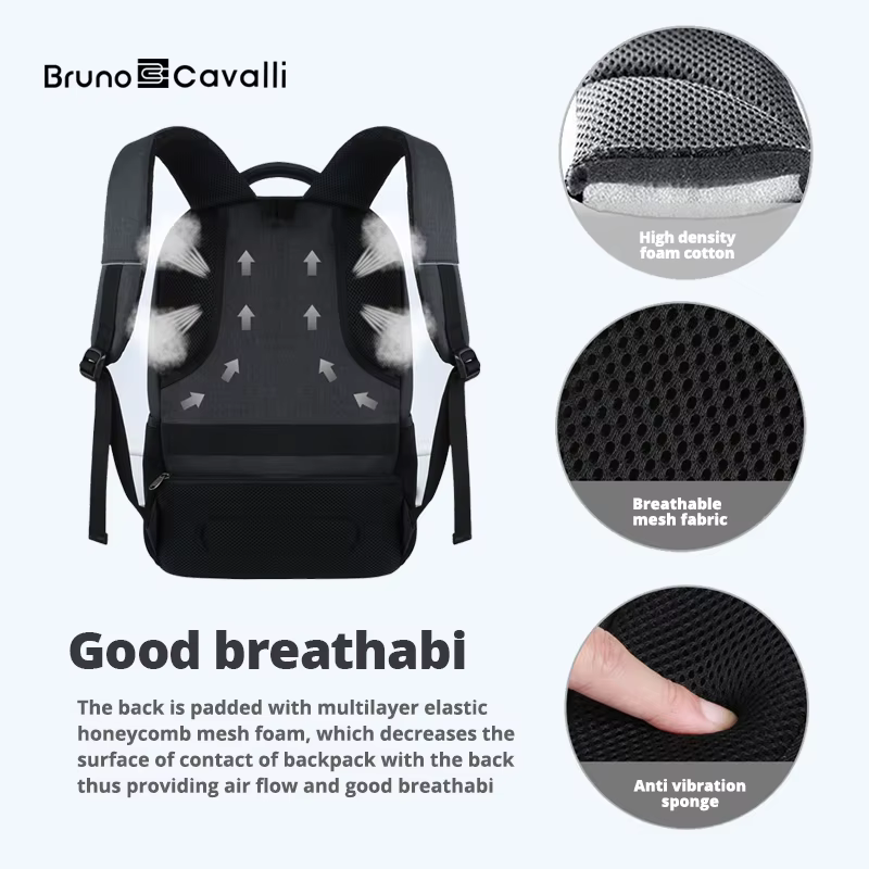 Sac à dos pour ordinateur portable avec port de chargement USB, antivol, mince, durable, voyage d'af