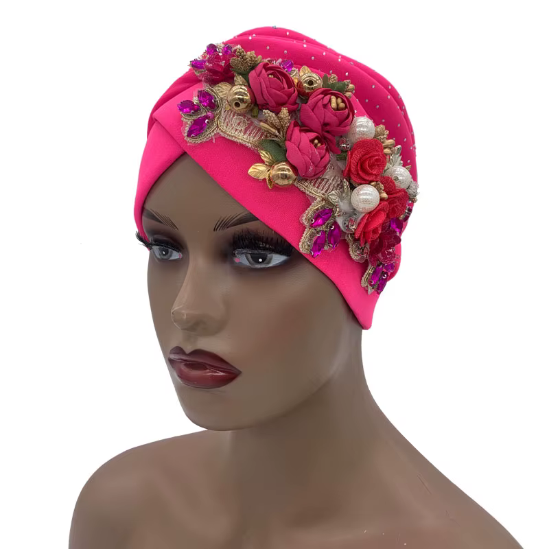 Nouveau Turban Africain Scintillant pour Femme, Coiffe de Fête, Foulard Musulman, Bonnet, Chapeau 20