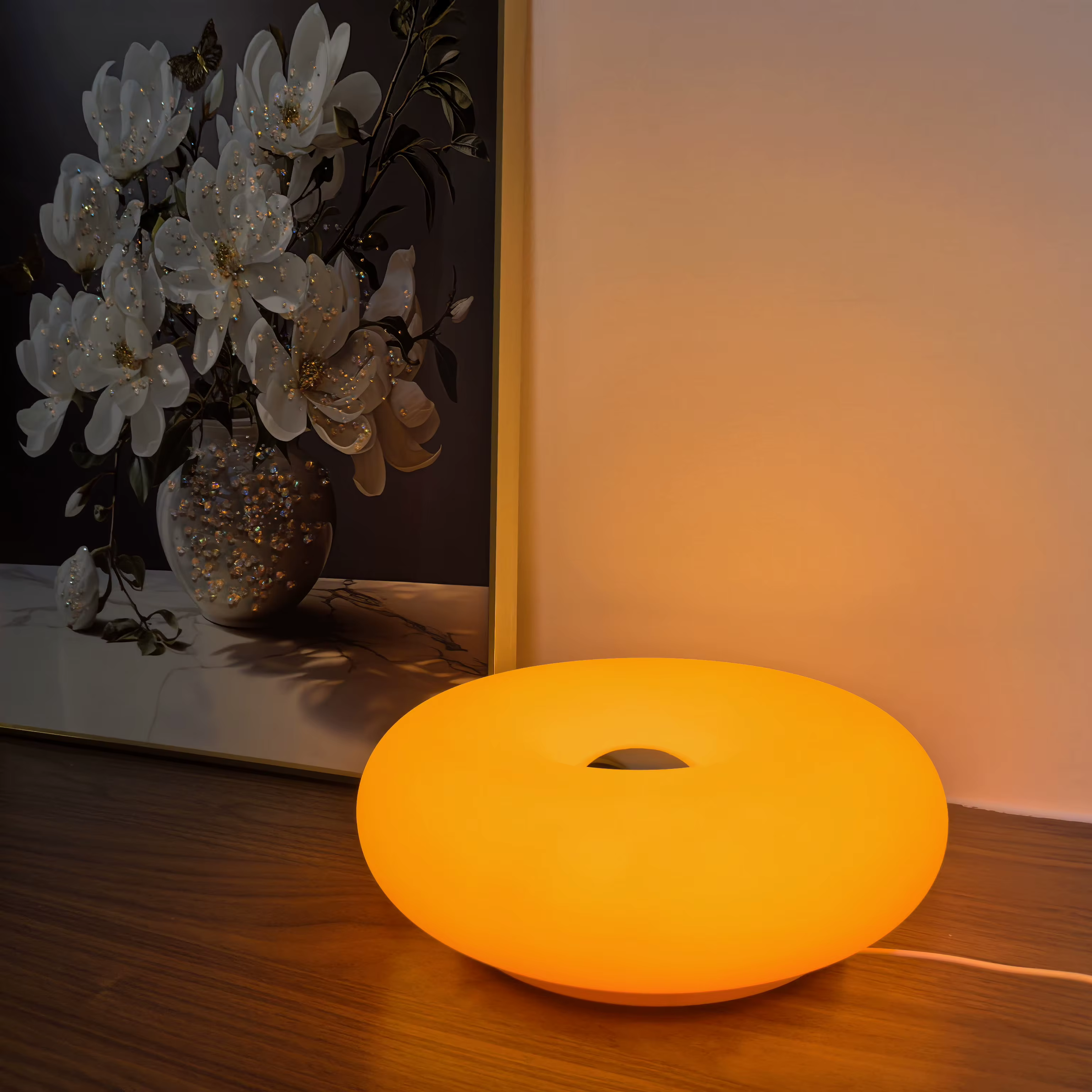 Bauhaus lampe de table prise USB chambre lampe de chevet salon salle à manger décoration beignet lum