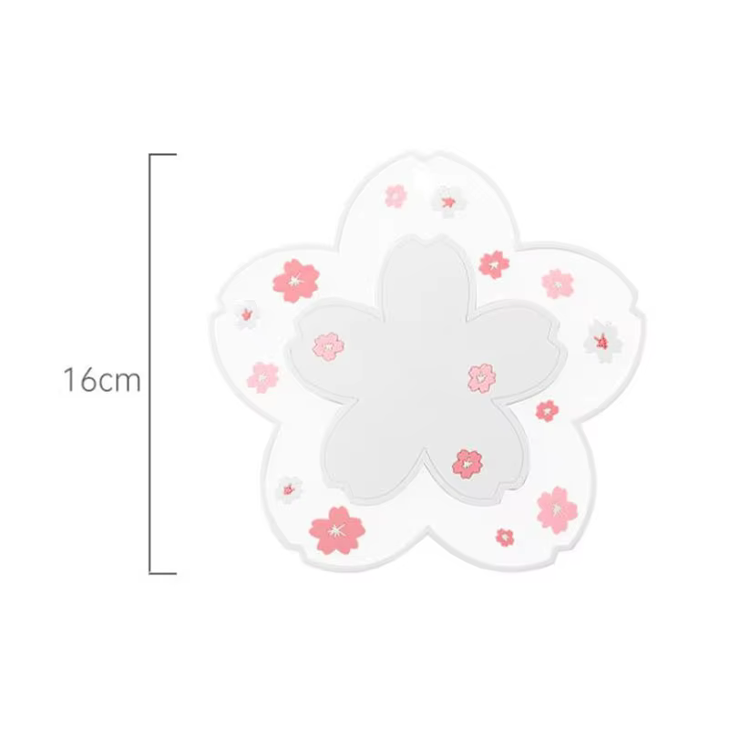 Sous-verres en silicone rose Kawaii style fleur de cerisier, tapis de table isolant Sakura, décorati