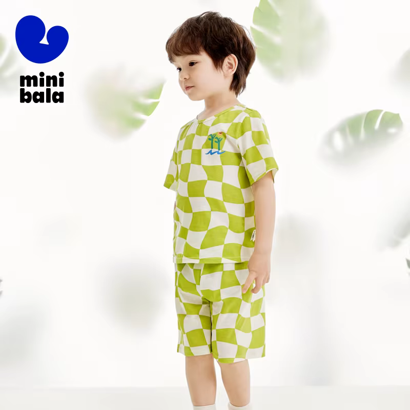 Mini Bala Homewear Set pour enfants, pyjama respirant, pur coton, vêtements d'intérieur d'été, unise