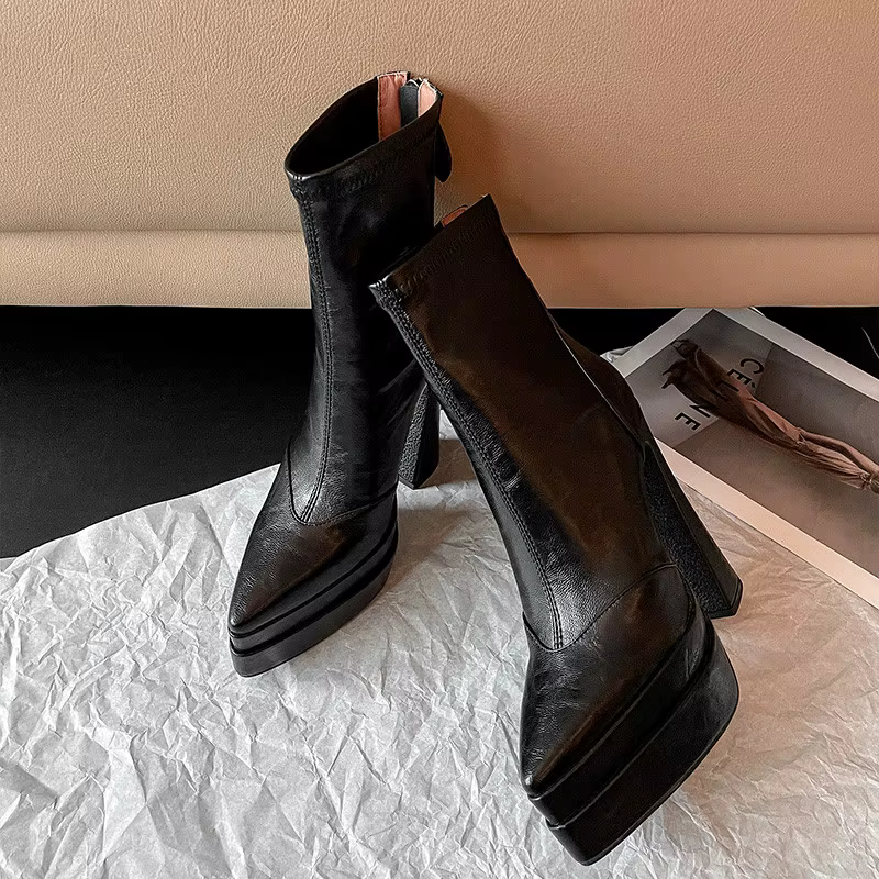 MKKBathroom U-Bottes Courtes en Cuir group pour Femme, Haute Qualité, Optique Jolie tue, Astronomiqu