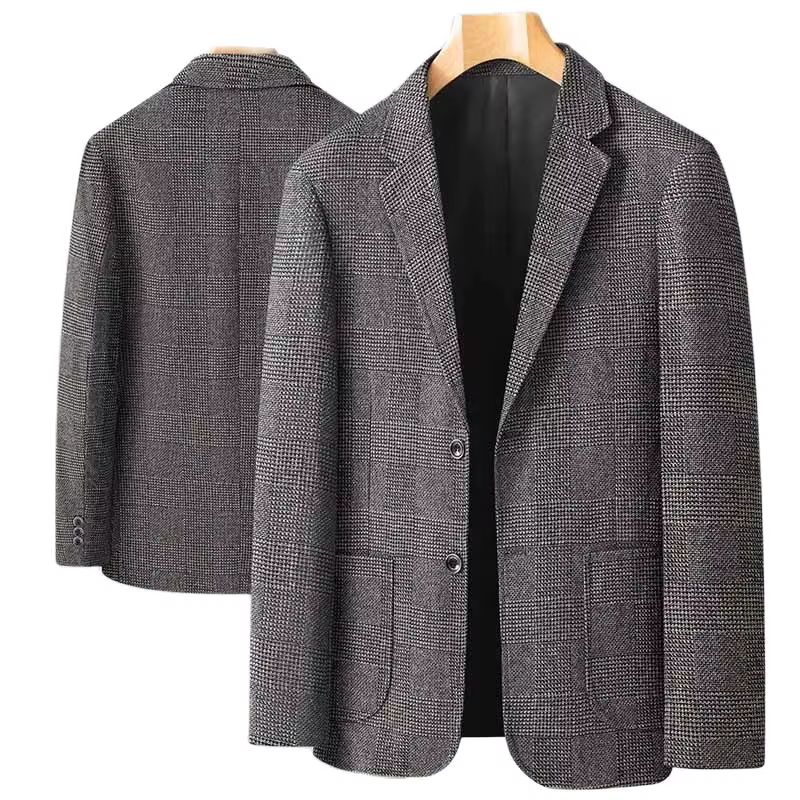 Blazer pour hommes d'âge moyen, tenue professionnelle décontractée, ample, Style britannique, sous-t