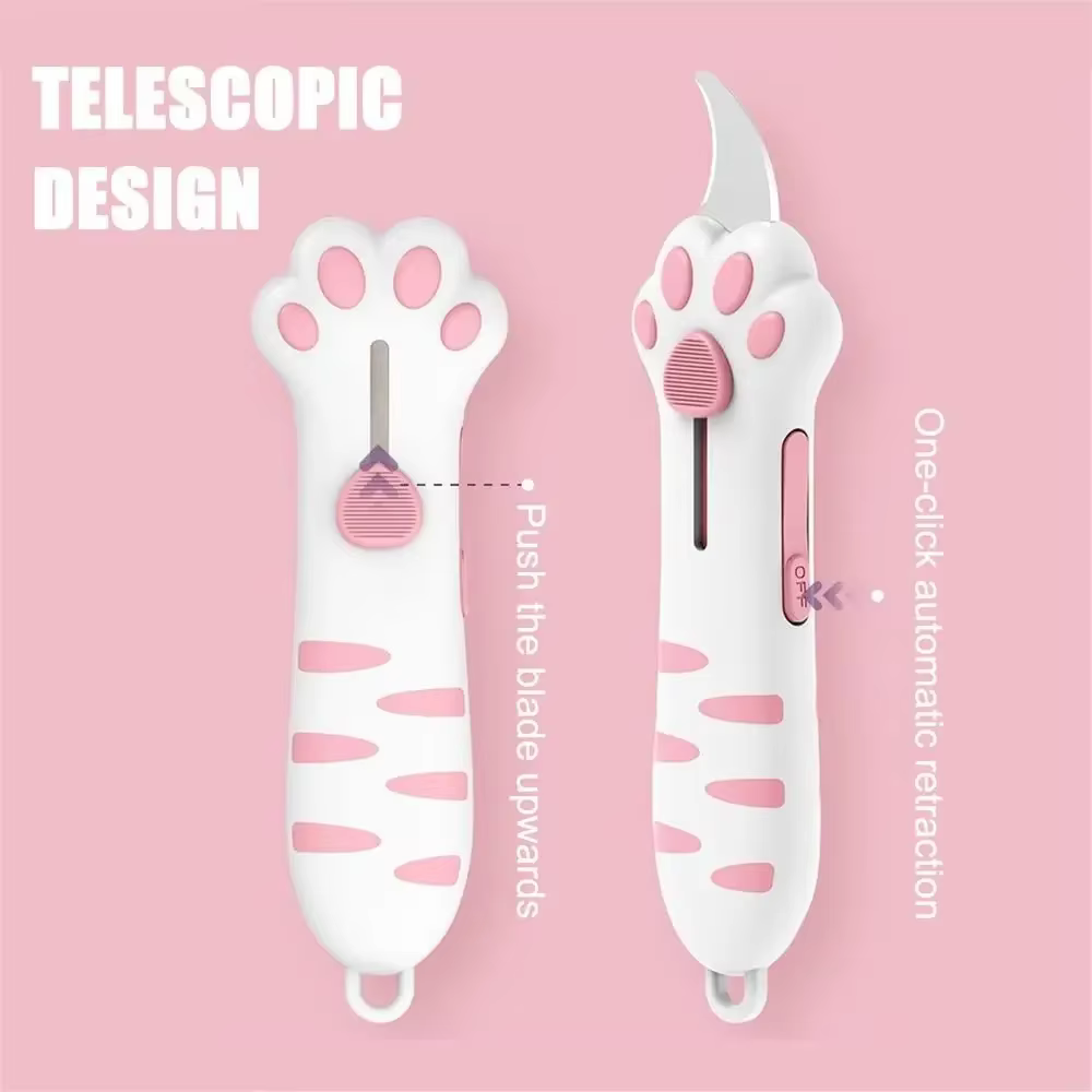 Coupe-boîte tranchante patte de chat mignon, Mini couteau utilitaire Portable griffe de chat, décora
