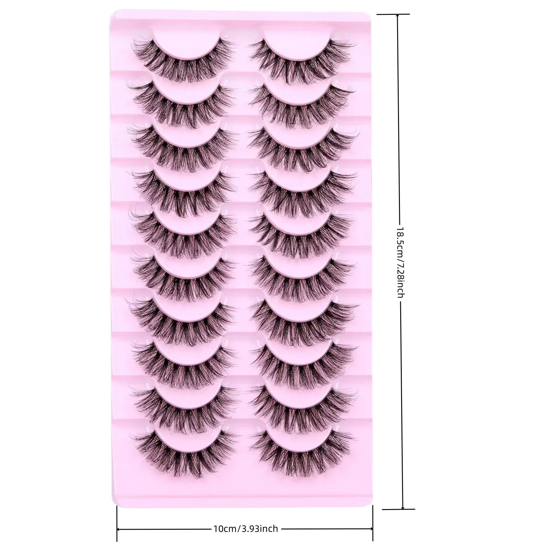10 paires de cils naturels cils moelleux D Curl cils 3D Volume vaporeux faux cils bandes bande clair
