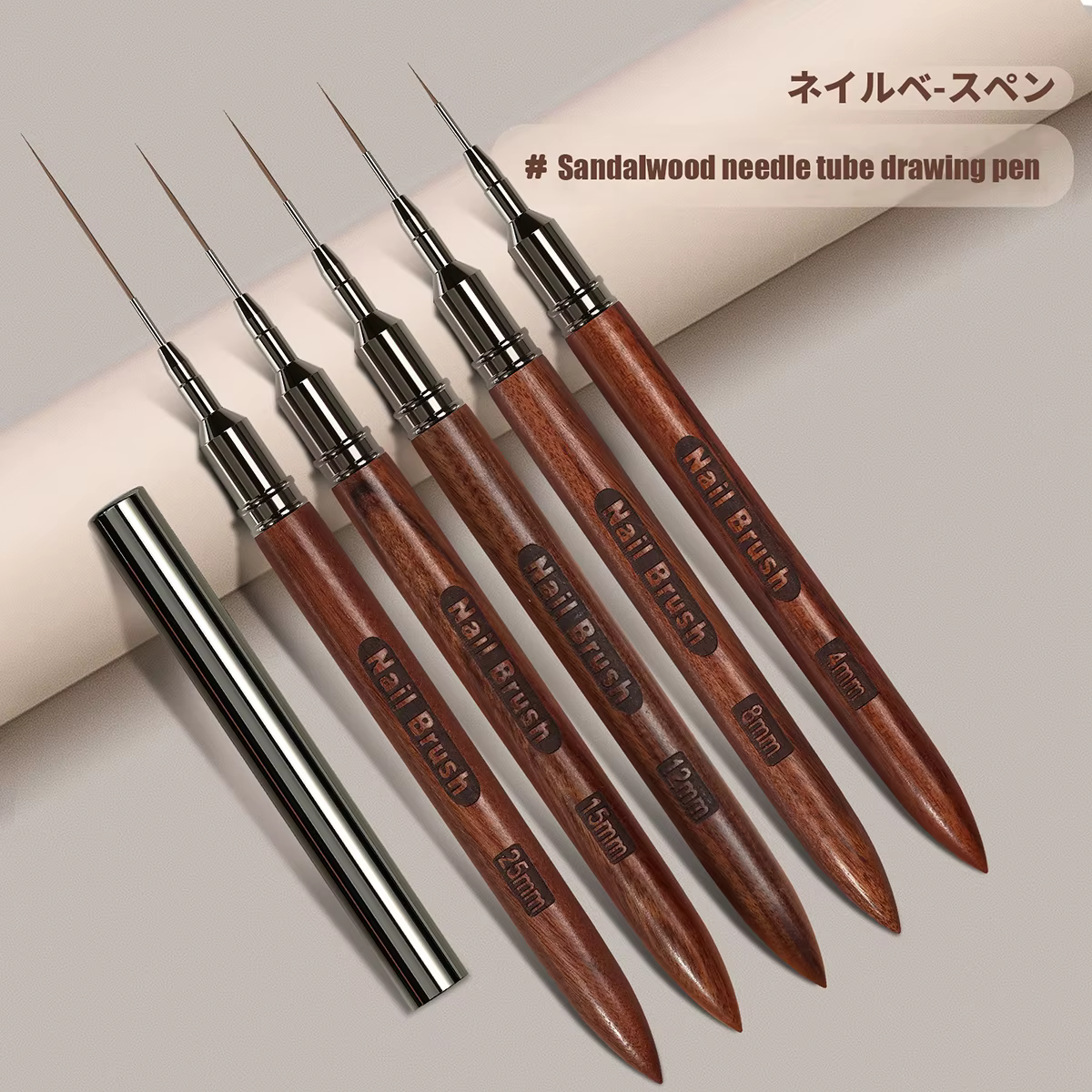 Brosse à ongles manche en bois Gel Nail Art Liner bricolage peinture brosse dessin lignes rayure fle