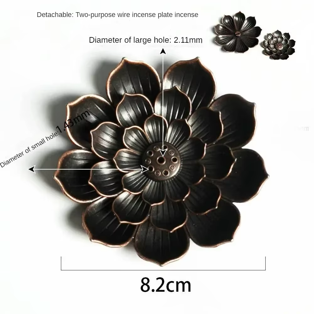 Porte-encens pour bâtons, brûleur d'encens en alliage créatif à 3 niveaux, porte-bâton d'encens Lotu