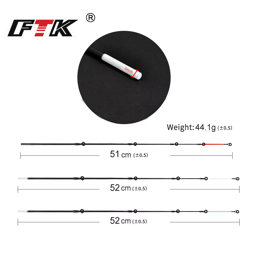 FTK Fiber Glass Top Tip M/L/H 50-120g Feeder carp rod Top Tip Accessoires de pêche Matériel de pêche