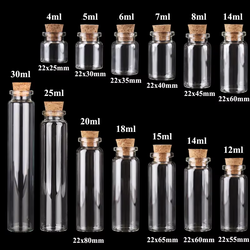 5 pièces-10 pièces petit mignon Mini bouchon en liège bouteilles en verre flacons pots conteneurs pe