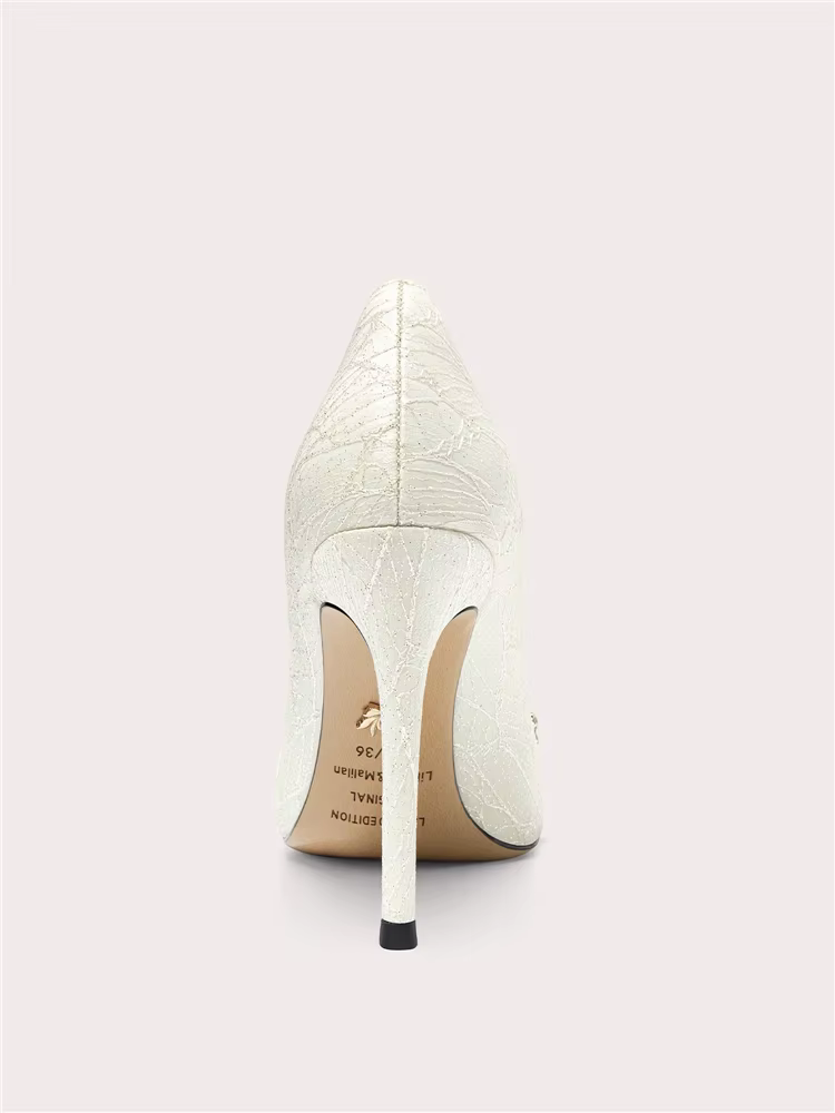 Talons hauts printemps pointu paillettes peu profondes strass chaussures de mariage robe de banquet