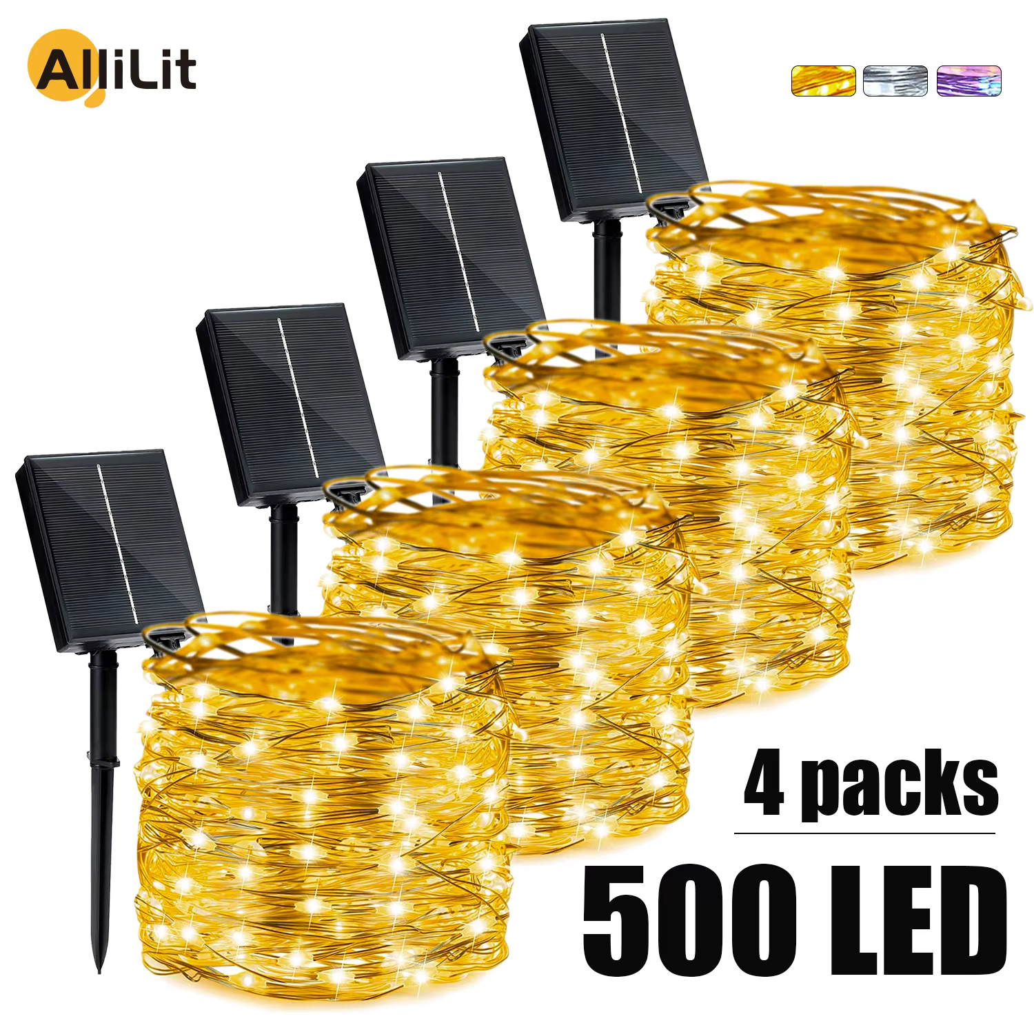 Guirlande solaire d'extérieur LED guirlande féerique 8 modes jardin cour fête décoration de noël lam