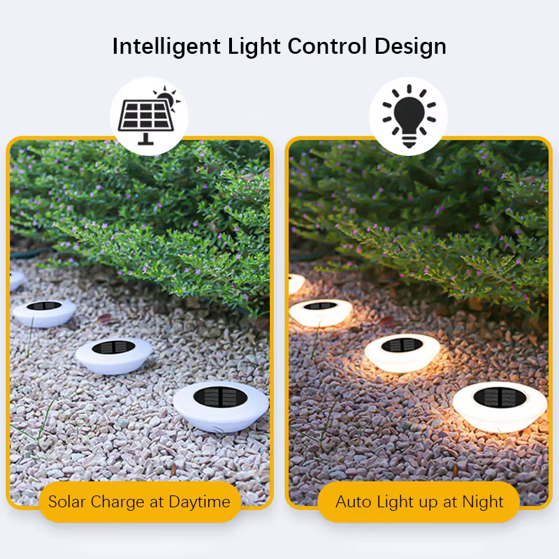 1/4 pièces lumières extérieures solaires 14LED lampe de pelouse étanche, 360 ° Éclairage au sol po