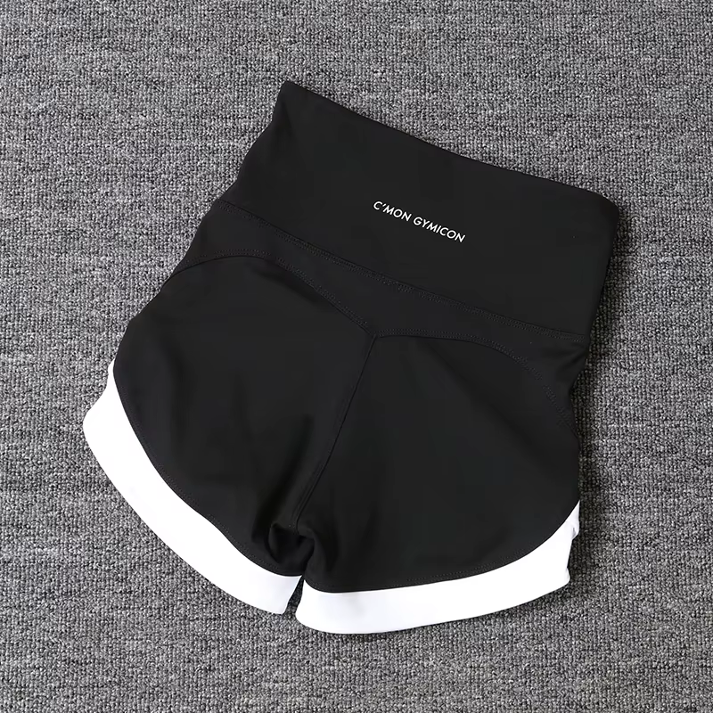 Short de sport taille haute pour les abonnés aux documents, pantalon de yoga serré, élastique, pêche