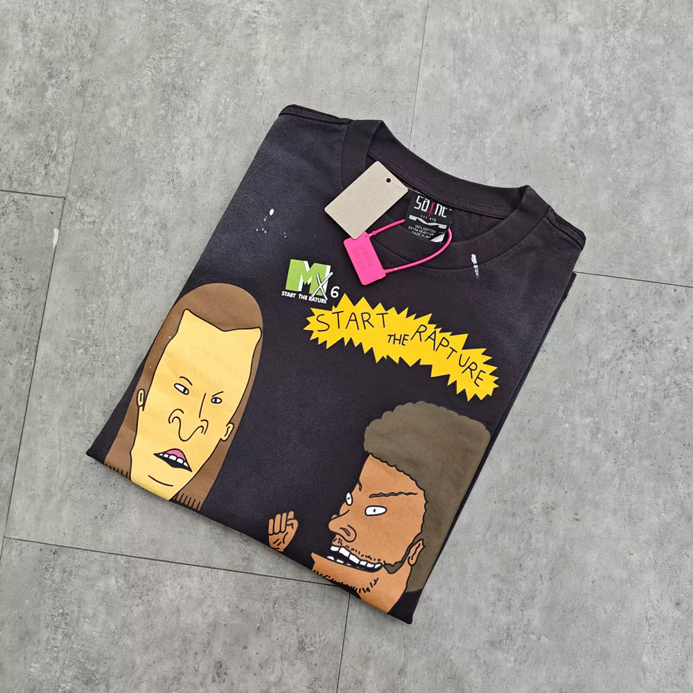 Yao mode Saint de Michael 25SS t-shirt décontracté hommes hauts vêtements surdimensionné Vintage amp