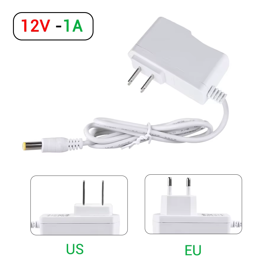 Adaptateur d'alimentation cc 12V, transformateur d'éclairage, entrée AC 100-240V, sortie DC 12V 1A 2