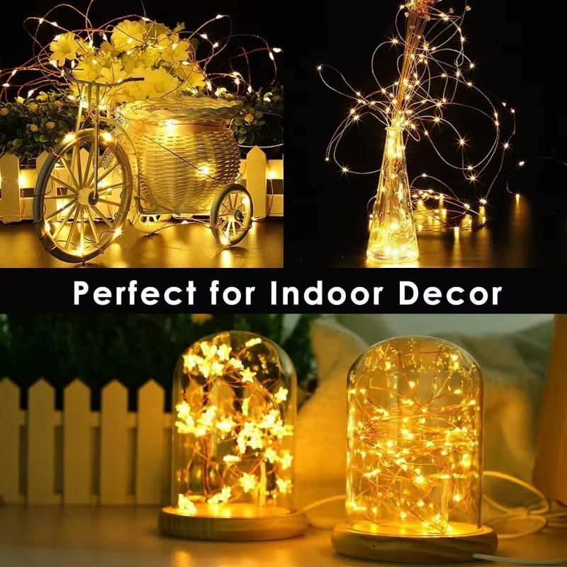 Guirxiété lumineuse LED USB télécommandée, lumières dégradées, décoration de mariage et de Noël, lam