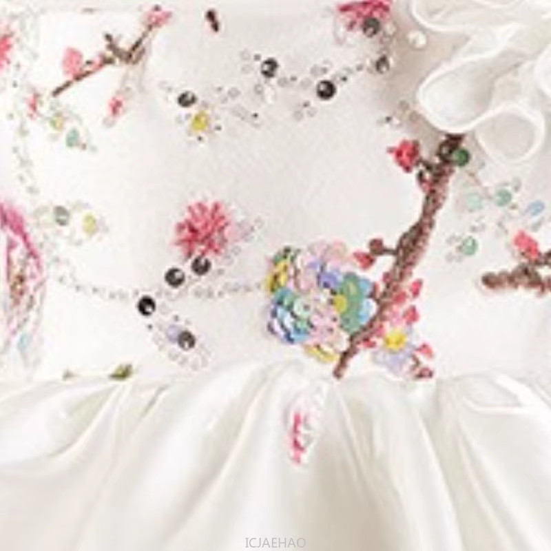 Robe de mariée en Satin blanc pour filles, tenue de princesse Tutu à manches flottantes, vêtements p