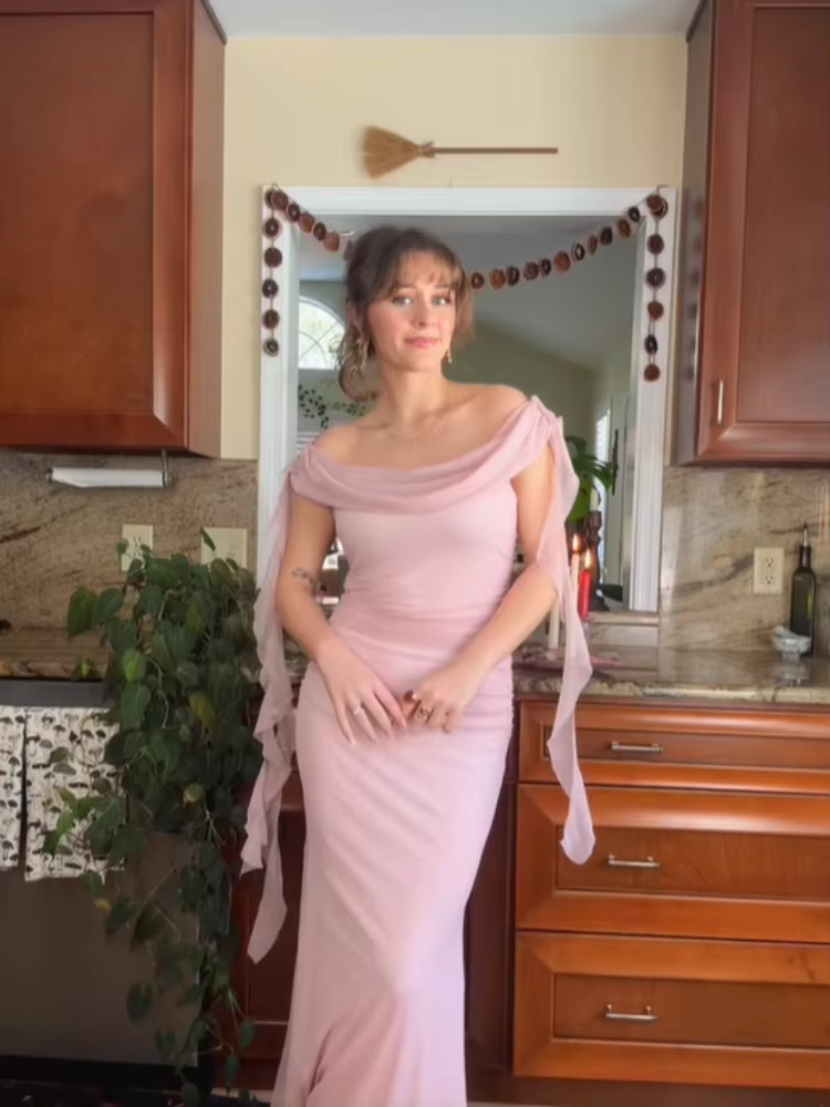 Robe de soirée élégante pour femme, style célébrité, à volants superposés, épaules dénudées, fluide,