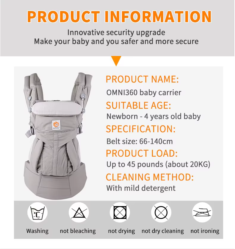 Egobaby porte-bébé ergonomique kangourou infantile enfant fronde dos face avant sac à dos enveloppe
